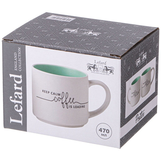 Кружка фарфор, 470 мл, Keep Calm Coffee Is Loading, Lefard, 260-979