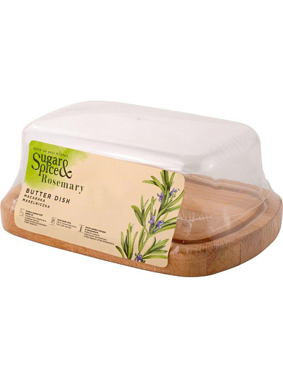 Масленка дерево, крышка пластик, Sugar&Spice, Rosemary, SE104712