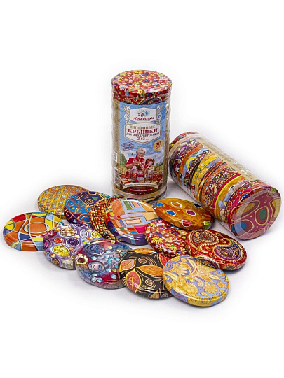 Крышка металл, винтовая, 10 шт, твист-офф, Москвичка 111-82, 02012965/01024927, в ассортименте