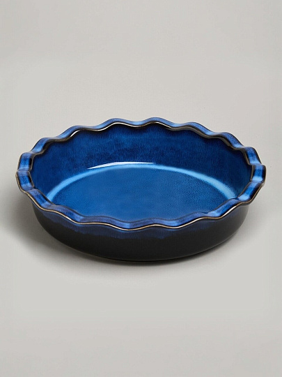 Форма для запекания керамика, 27х6.5 см, 1.5 л, круглая, Agness, Reactive Blue, 780-131