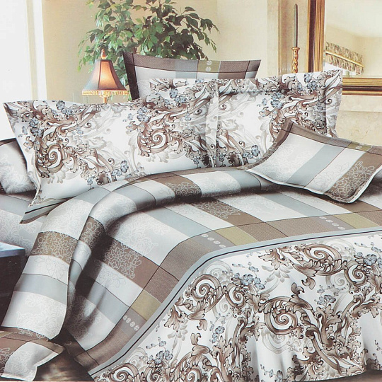 Постельное белье Salvador евро полисатин (простыня 220х240 см, 2 наволочки 70х70 см, пододеяльник 200х220 см) 4941, в ассортименте