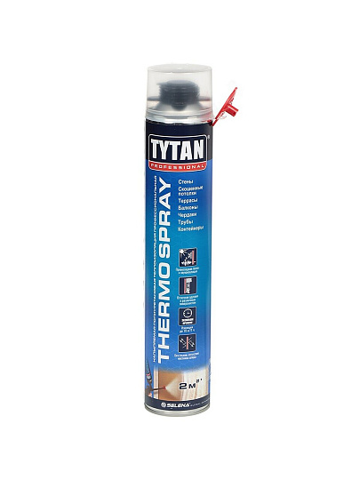 Пена-утеплитель Tytan, Thermospray, профессиональная, 870 мл, всесезонная, 15157