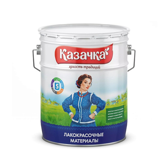 Грунт-эмаль Казачка, Пром, по ржавчине, быстросохнущая, алкидная, красно-коричневая, 20 кг