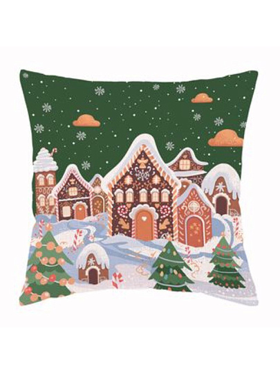 Подушка декоративная, 40х40 см, Имбирный городок, 100% полиэстер, Волшебная ночь