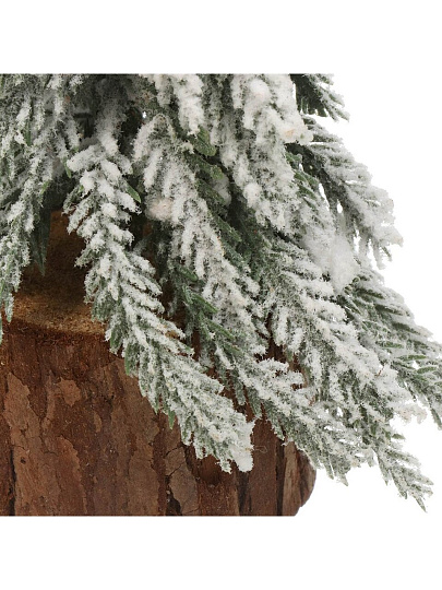 Елка новогодняя настольная, 15 см, хвоя литая, заснеженная на пне, Y4-8401