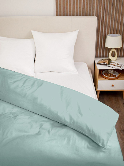 Пододеяльник 1.5-спальный, 145 х 215 см, 100% хлопок, сатин, Silvano, Green, молния