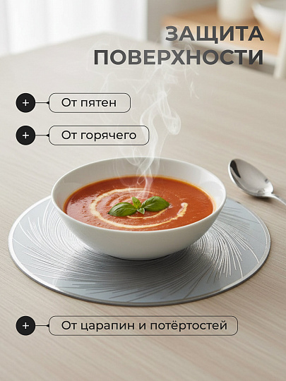 Салфетка сервировочная полимер, 38 см, круглая, 2 шт, Y4-9579