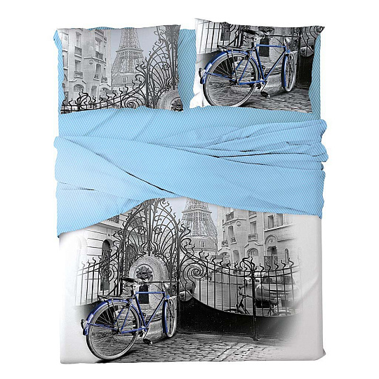 Постельное белье Love Me евро перкаль (простыня 220х240 см, 2 наволочки 50х70 см, 2 наволочки 70х70 см, пододеяльник 200х220 см) Fontaine 20005+8309/7 711030