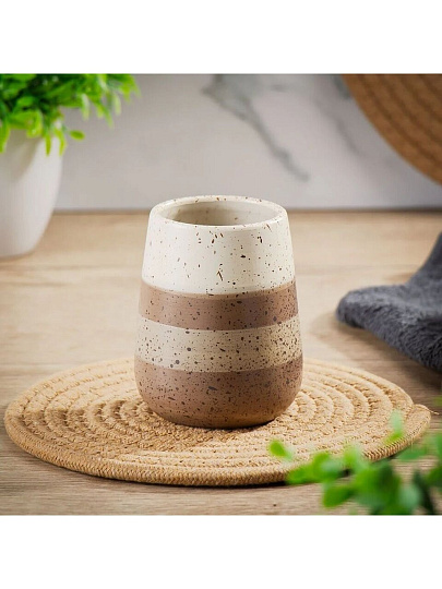 Стакан для зубных щеток, 8.2x10 см, керамика, Мираж, BCE0771AA-TB