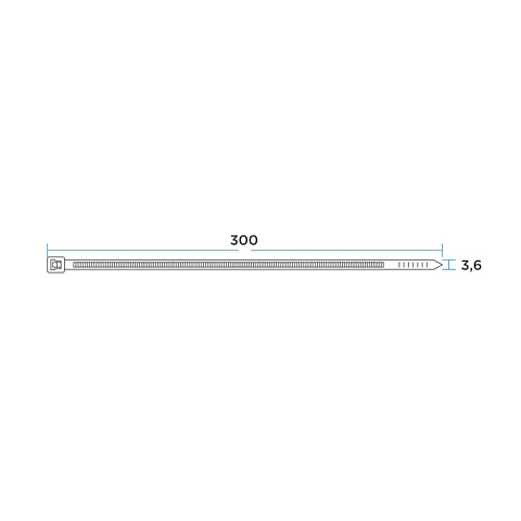 Хомут стяж кабельн, 3.6х300 мм, нейлон, 100 шт, чер, PROconnect, 57-0301