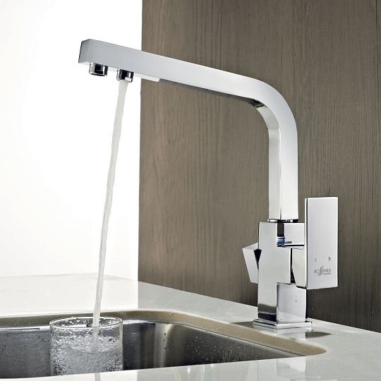 Смеситель для кухни, Rossinka, с картриджем, с подключением к фильтру, хром, Z35-32