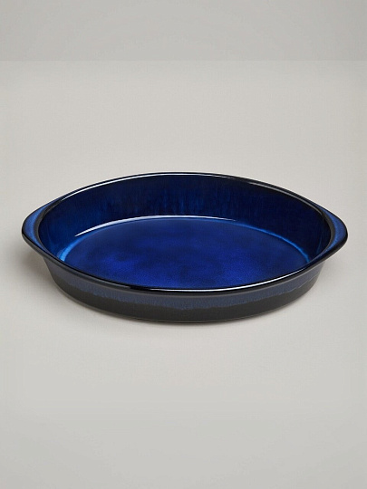 Форма для запекания керамика, 22х37х7 см, 2.5 л, овальная, Agness, Reactive Blue, 780-129