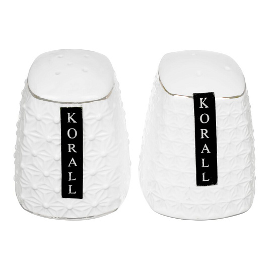 Набор для специй керамика, 2 шт, белый, Korall, Снежная королева, CS/S681507-A