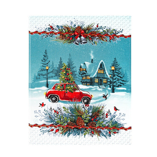 Набор полотенец кухонных 3 шт, 45х60 см, рогожка, 100% хлопок, АртДизайн, Огонек, Россия