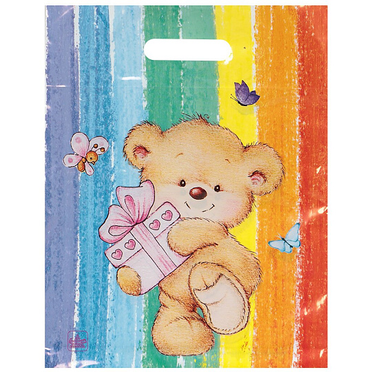 Пакет 31х43 см, 60 мкм, ПЭТ глянец, с вырубными ручками, в ассортименте, Тико, Малахит