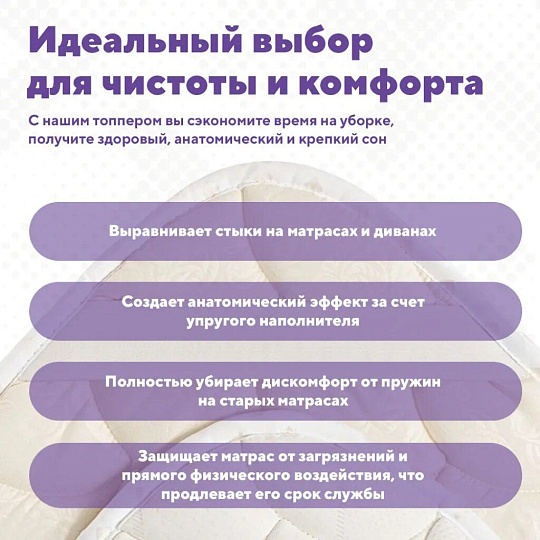 Наматрасник 140х200 см, трикотаж, микрофибра, пенополиуретан, ИвШвейСтандарт, ТПУ-140по, ИвШвейСтандарт ТПУ