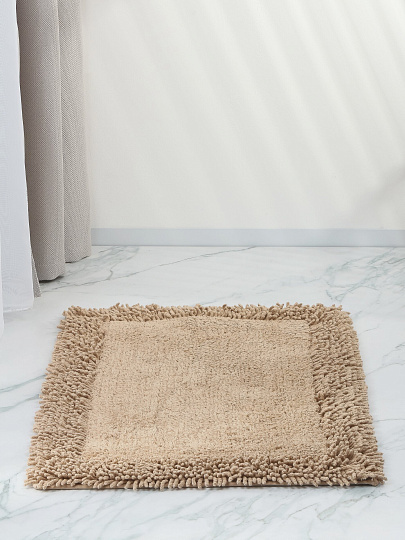Коврик для ванной, 0.5х0.8 м, хлопок, buble, светло-бежевый, Silvano, Лиона