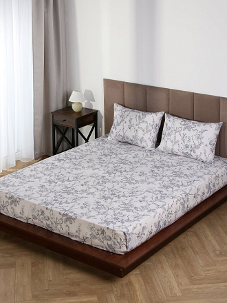 Простыня евро, 216 х 240 см, 100% хлопок, бязь, 120 г/м2, Майская ночь, 20225/1