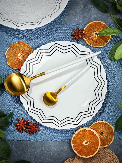 Тарелка десертная, стеклокерамика, 19 см, круглая, Вэнсдей, Daniks, BY23LHP75