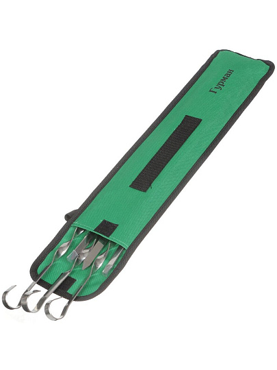 Шампур лезвие плоское, 6 шт, 430х10х1.5 мм, нержавеющая сталь, Гурман, в чехле, CB2234