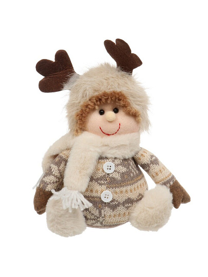 Фигурка декоративная текстиль, Мальчик, 20 см, коричневая, Y4-9439
