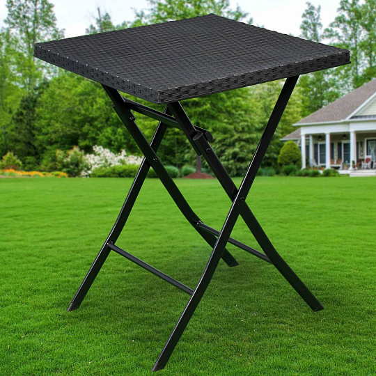 Мебель садовая Ola Dom, Rattan, антрацит, стол, 58х58х71.5 см, 2 кресла, 120 кг, ЭП 873147