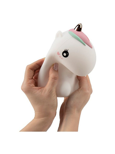 Ночник Единорог, настольный, силикон, пластик, USB с 3 режимами, RGB-свечение, 503-003