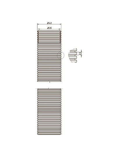 Шланг гофрированный диаметр 40 мм, черный, Orio, ШГ40-2
