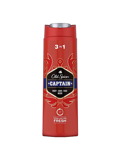 Гель для душа и шампунь Old Spice, 3 в 1 Captain, для мужчин, 400 мл