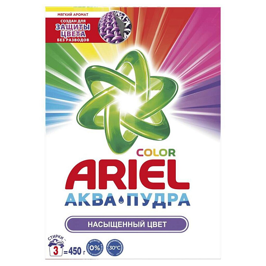 Стиральный порошок Ariel, 0.45 кг, автомат, для цветного белья, Color De Luxe