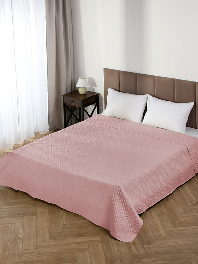 Покрывало 2-спальное, 180х200 см, 100% полиэстер, стеганое, Silvano, Ультрасоник Греция, розовое