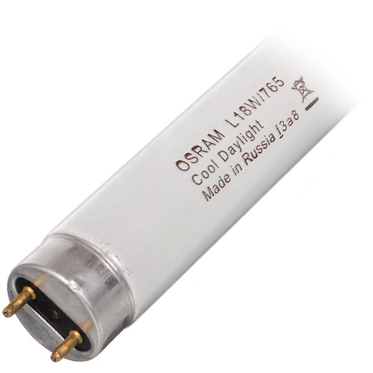 Лампа люминесцентная G13, 18 Вт, 600 мм, холодный белый свет, T8, Osram