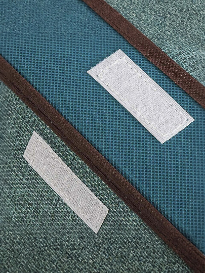 Кофр для хранения, 1 секция, с крышкой, складной, 38х25х24 см, нетканое полотно, с ручкой, с крышкой, зеленый, Y4-7830