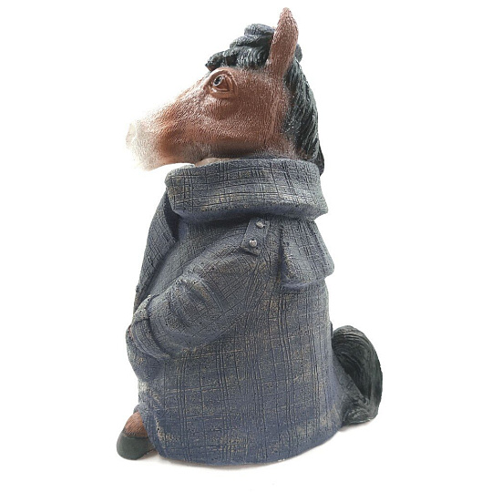 Копилка Символ Года Конь в пальто, 24 см, гипс, G040-24-101K, синяя