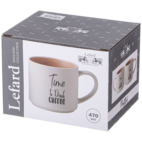 Кружка фарфор, 470 мл, Time To Drink Coffee, Lefard, 260-981