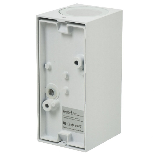 Светильник фасадный General Lighting Systems, GWL-2MR16-GU10-S-IP65, накладной, 50 Вт, металл, 8х15 см, 2 лампы, IP65, квадратный, белый