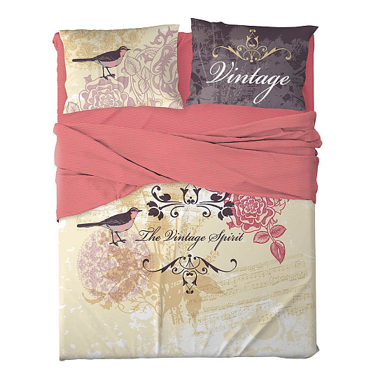 Постельное белье Love Me евро перкаль (простыня 220х240 см, 2 наволочки 50х70 см, 2 наволочки 70х70 см, пододеяльник 200х220 см) Mockingbird 20012+8284/7 711036