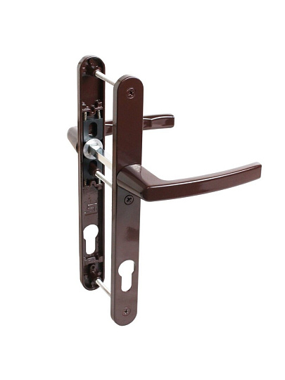 Ручка дверная Булат, РФ 92.25.02.8017 УРАЛ, 15993, комплект, коричневая, алюминиевый сплав