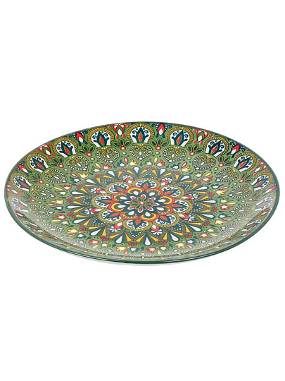 Блюдо керамика, 4.5х25 см, зеленое, Самарканд, Y4-9762