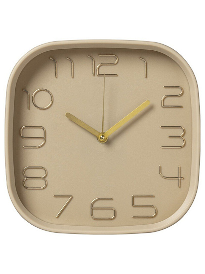 Часы настенные, кварцевые, 25х25 см, корпус бежевые, квадратные, Рубин, Классика, 2500-003