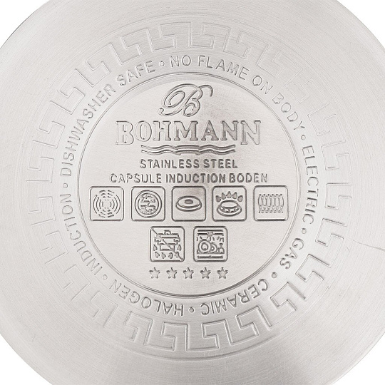 Набор посуды из нержавеющей стали Bohmann 0602BH/4 (кастрюля 2.5+3.5+6.5 л), 3 предмета