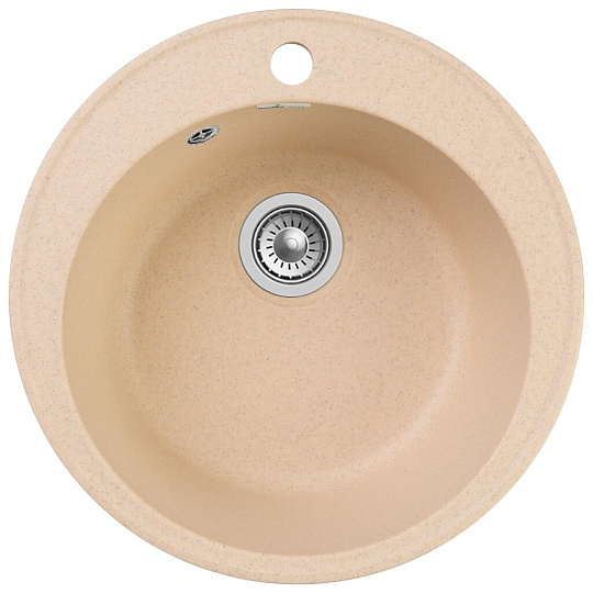 Мойка кухонная врезная, GranFest, Quarz, кварцевый песок, 479 мм, без сифона, бежевая, GF-Z08