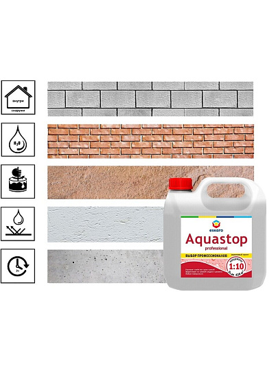 Грунтовка водно-дисперсионная, акриловая, Eskaro, Aquastop Professional, концентрат 1:10, 3 л