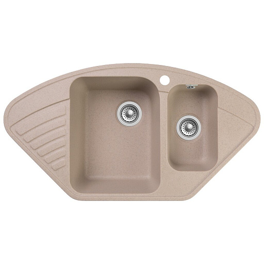 Мойка кухонная врезная, GranFest, Quarz, кварцевый песок, 930х500 мм, без сифона, песочная, GF-Z14