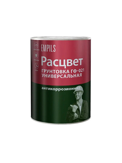 Грунтовка алкидная, Расцвет, ГФ-21, для внутренних и наружных работ, белая, 0.9 кг