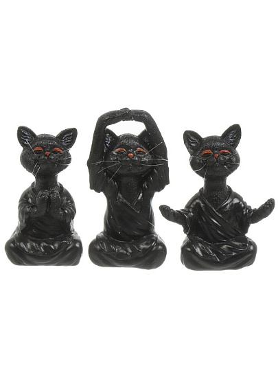 Фигурка декоративная полистоун, Котик-йог, 12 см, Y4-9114, Y4-9115, Y4-9116