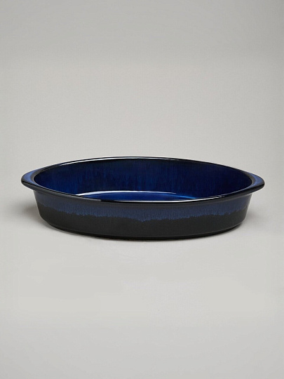 Форма для запекания керамика, 22х37х7 см, 2.5 л, овальная, Agness, Reactive Blue, 780-129