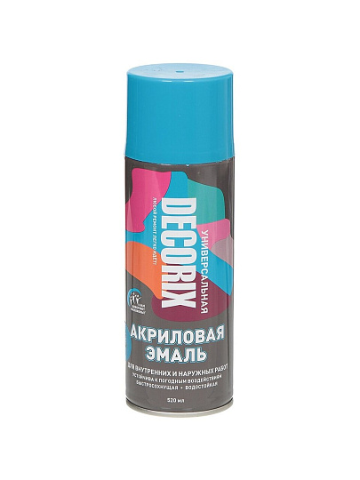 Эмаль аэрозольная, Decorix, универсальная, акриловая, глянцевая, синяя, A09, 520 мл