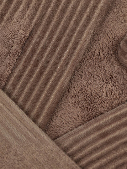 Халат унисекс, махровый, 80% полиэстер, 20% хлопок, шоколад, M, 44, Y231