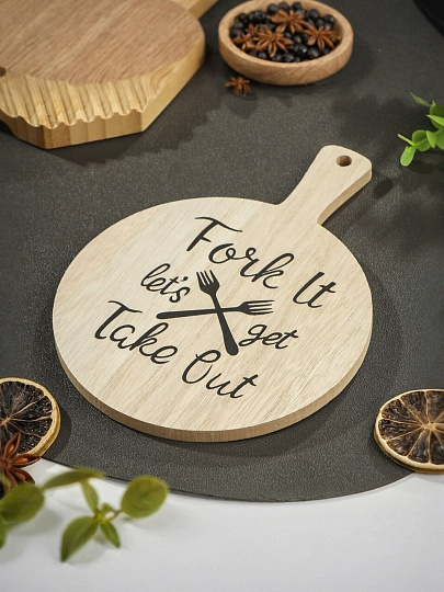 Подставка под горячее, дерево, круглая, 20 см, Разделочная доска, Y6-2143